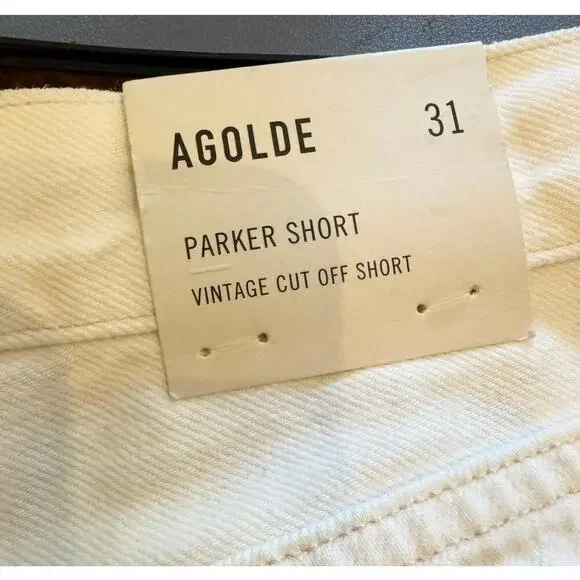 NWT AGOLDE White Parker Vintage Cut Off Short Button Fly Size 31 - Picture 4 of 8